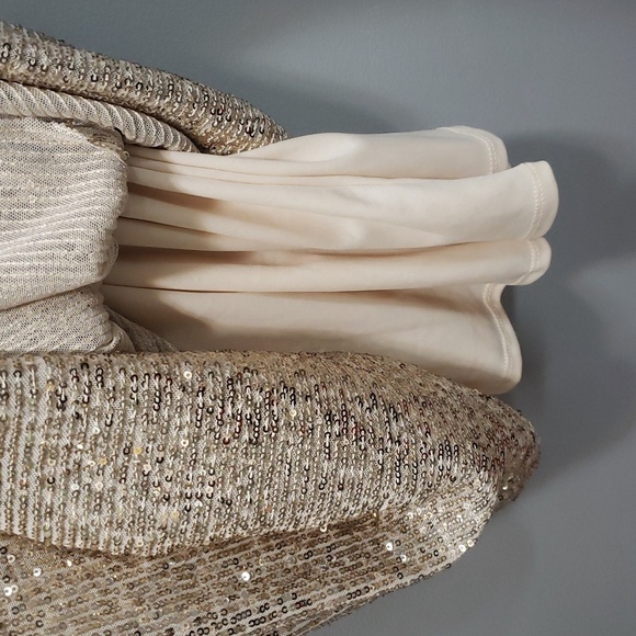 Ophelia Roe NWT Tiny Sequin Covered Rose Gold Dress, Small - Picture 6 of 7